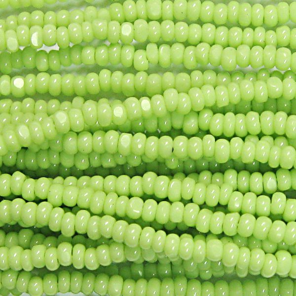 15/0 Czech Charlotte Cut Seed Bead Opaque Light Green
