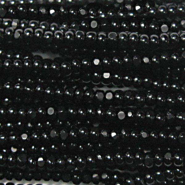 15/0 Czech Charlotte Cut Seed Bead Opaque Black