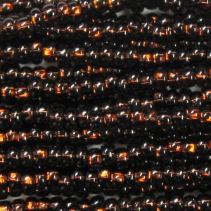 8/0 Czech Seed Bead, Silver Lined Dark Smoke Topaz