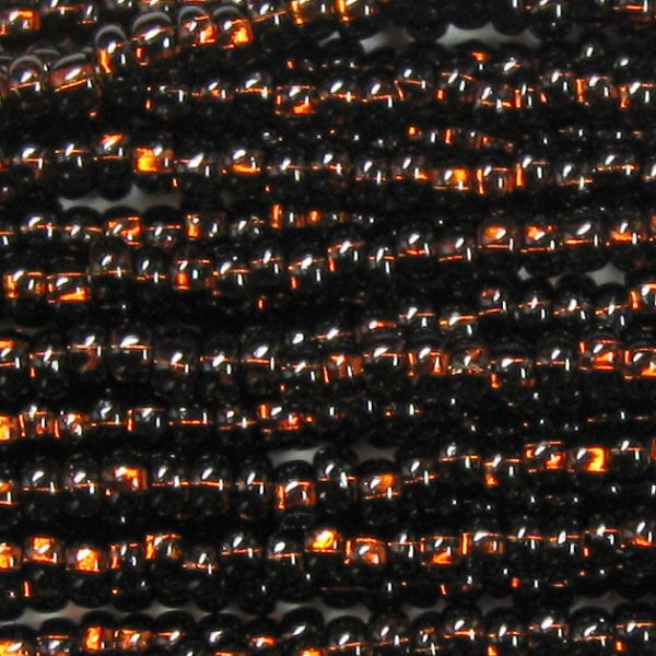 8/0 Czech Seed Bead, Silver Lined Dark Smoke Topaz