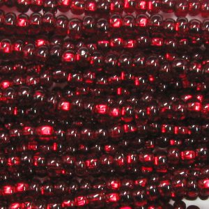8/0 Czech Seed Bead, Silver Lined Garnet