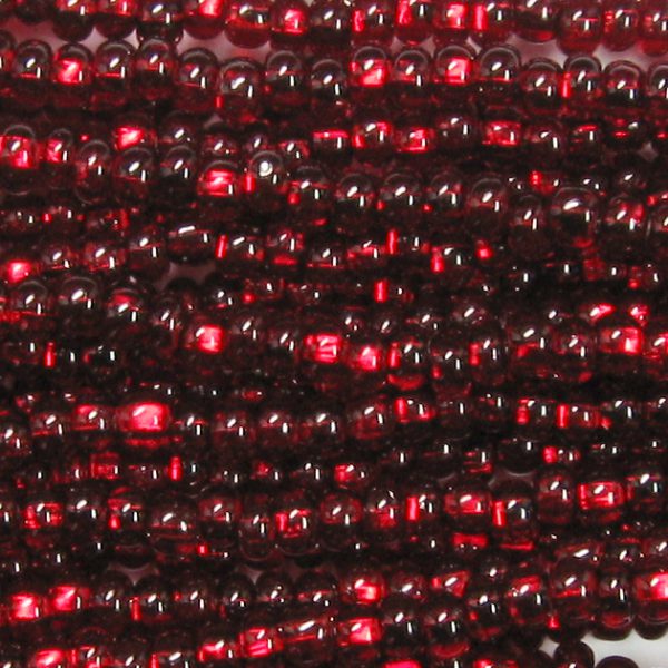 8/0 Czech Seed Bead, Silver Lined Garnet