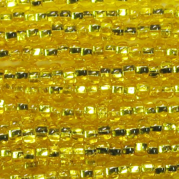 8/0 Czech Seed Bead, Silver Lined Citrine