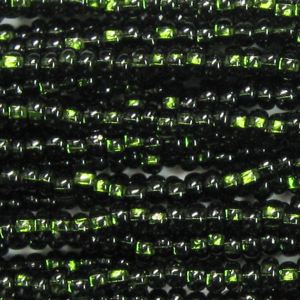 8/0 Czech Seed Bead, Silver Lined Dark Olivine