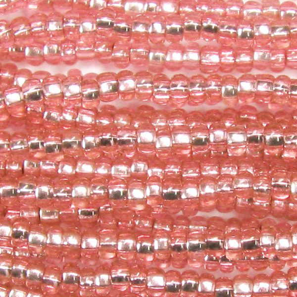 8/0 Czech Seed Bead, Silver Lined Rose Tint**