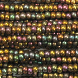 8/0 Czech Seed Bead, Metallic Copper Iris Supra Pearl*