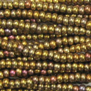 8/0 Czech Seed Bead, Metallic Gold Iris Supra Pearl*