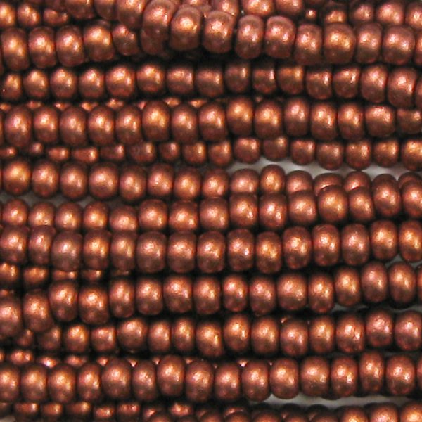 8/0 Czech Seed Bead, Metallic Dark Copper Supra Pearl*