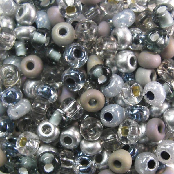 8/0 Czech Seed Bead, Silver-wares Mix