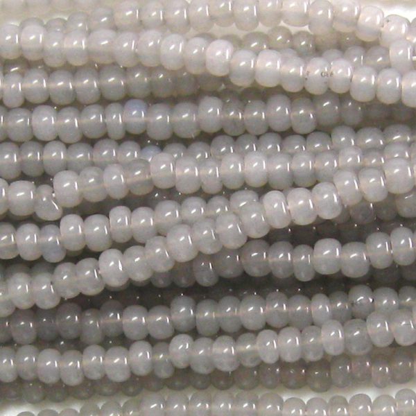 8/0 Czech Seed Bead, Waxy Grey Tint**