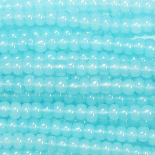 8/0 Czech Seed Bead, Waxy Light Cerulean Opal Tint**