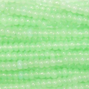 8/0 Czech Seed Bead, Waxy Light Jade Opal Tint**