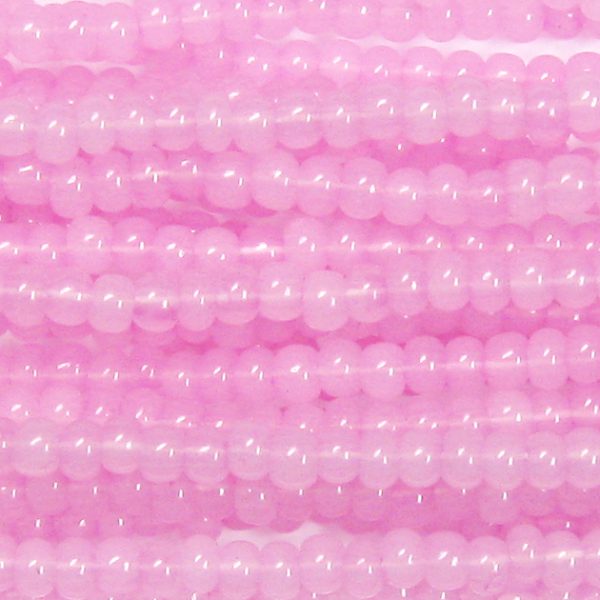 8/0 Czech Seed Bead, Waxy Pink Opal Tint**