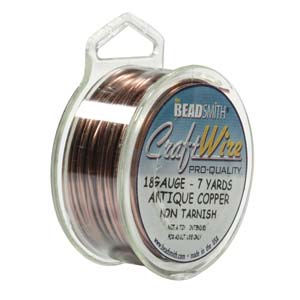 18 guage Tarnish Resistant Craft Wire, 7 yard spool, Antique Copper