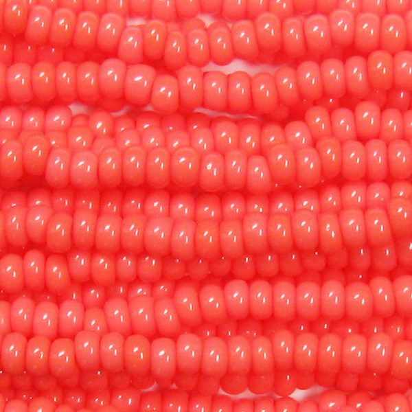 LIMITED 8/0 Czech Seed Bead, Opaque Coral