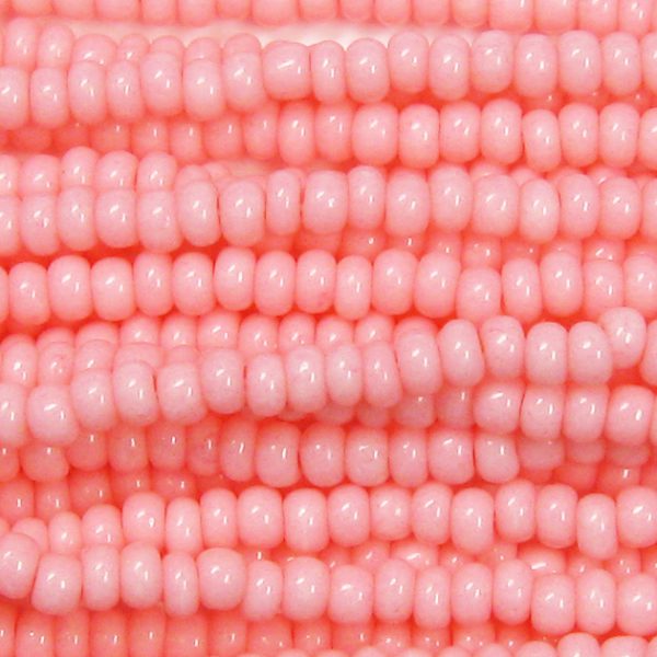 8/0 Czech Seed Bead, Opaque Pink Coral Tint**