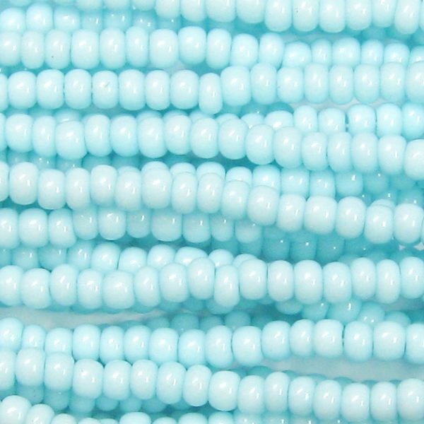 8/0 Czech Seed Bead, Opaque Light Blue Turquoise Tint**