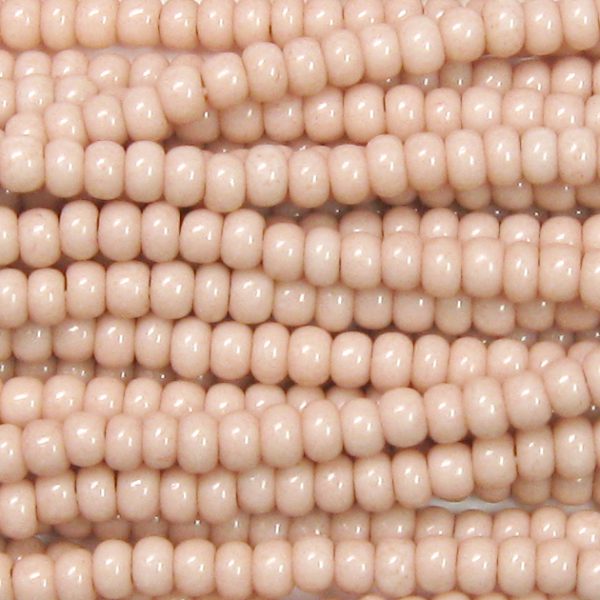 8/0 Czech Seed Bead, Opaque Pueblo Pink Tint**