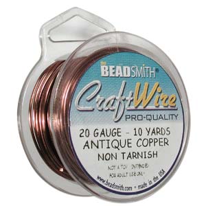 20 guage Tarnish Resistant Craft Wire, 10 yard spool, Antique Copper