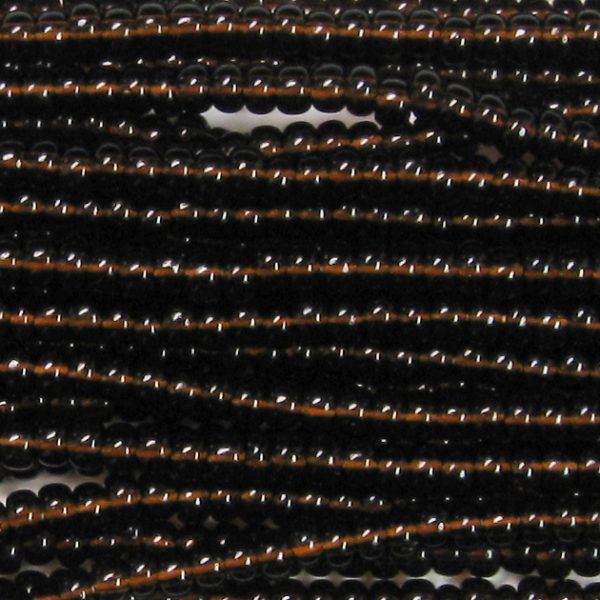 8/0 Czech Seed Bead, Transparent Dark Smoke Topaz