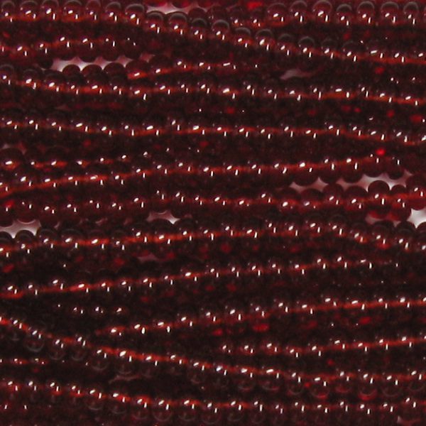 8/0 Czech Seed Bead, Transparent Garnet