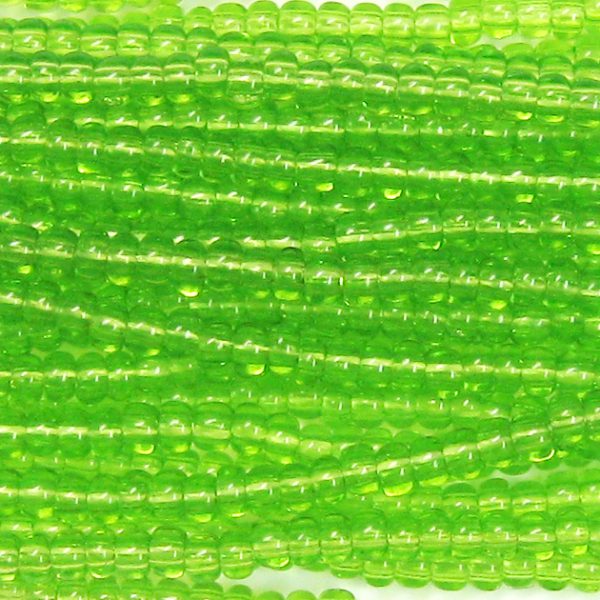 8/0 Czech Seed Bead, Transparent Olivine