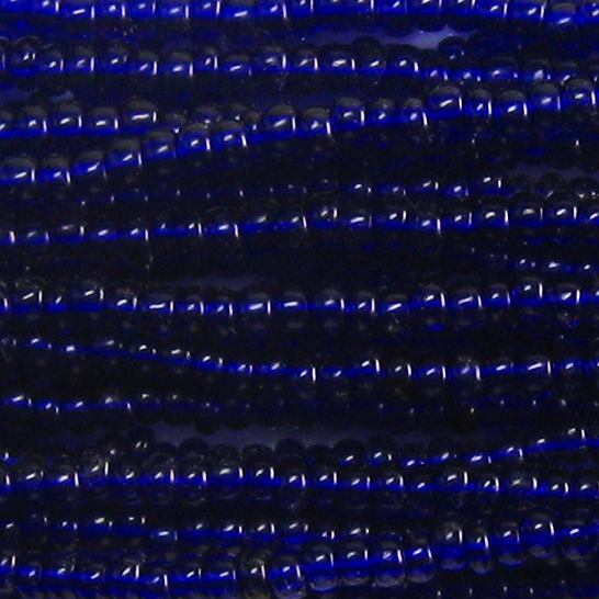 8/0 Czech Seed Bead, Transparent Dark Cobalt Blue