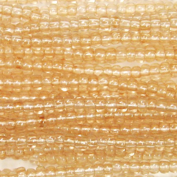 8/0 Czech Seed Bead, Transparent Light Colorado Topaz Tint**