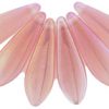 5x16mm Dagger Beads, Rose Opal Iris