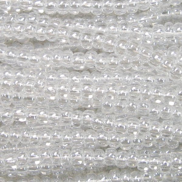 8/0 Czech Seed Bead, Transparent Crystal Luster