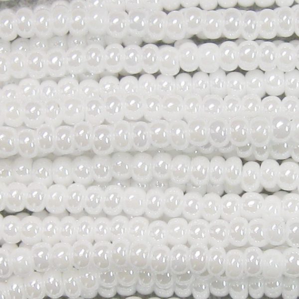 8/0 Czech Seed Bead, Opaque White Luster