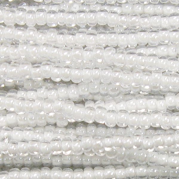 8/0 Czech Seed Bead, White Lined Crystal