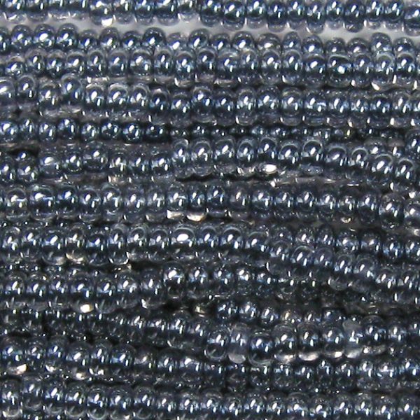 8/0 Czech Seed Bead, Hematite Lined Crystal