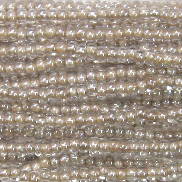 8/0 Czech Seed Bead, Tan Lined Crystal