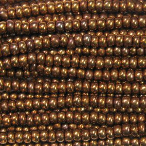 8/0 Czech Seed Bead, Metallic Dark Copper
