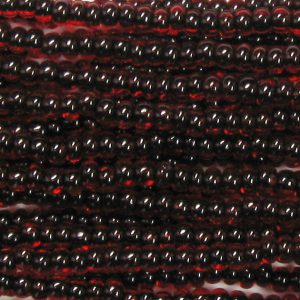 8/0 Czech Seed Bead, Black Lined Ruby