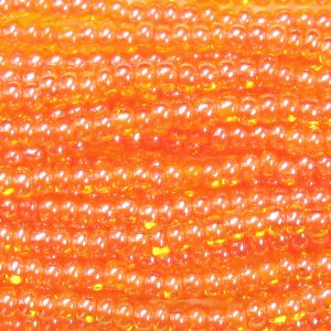 8/0 Czech Seed Bead, Red Lined Citrine