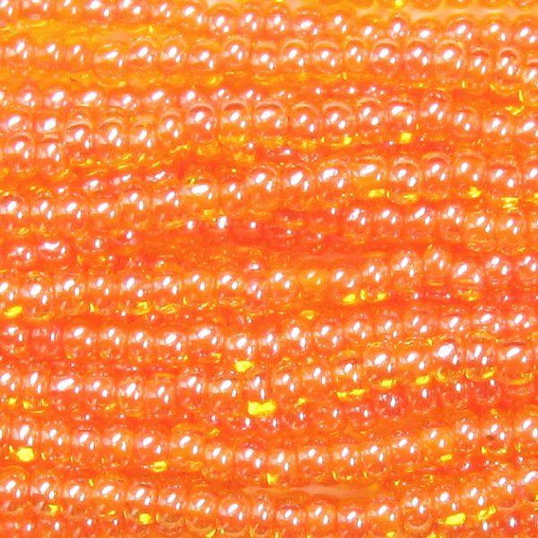 8/0 Czech Seed Bead, Red Lined Citrine