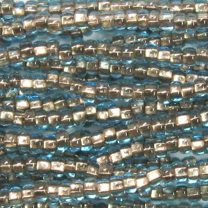8/0 Czech Seed Bead, Copper Lined Aqua Blue