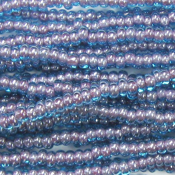 6/0 Czech Seed Bead, Purple Lined Aqua Blue