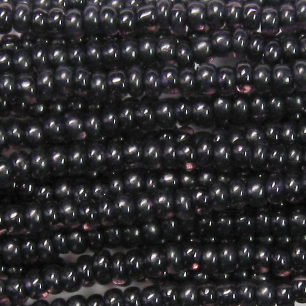 8/0 Czech Seed Bead, Black Lined Amethyst