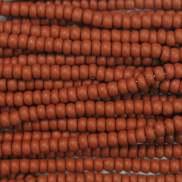 8/0 Czech Seed Bead, Frosted Opaque Brown