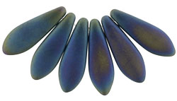 5x16mm Dagger Beads, Frosted Blue Iris