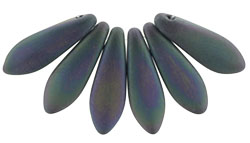 5x16mm Dagger Beads, Frosted Purple Iris