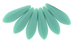 5x16mm Dagger Beads, Frosted Opaque Turquoise Green