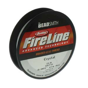 Size O 2lb Crystal Fireline Beading Thread, 50yd Spool, Extra Fine