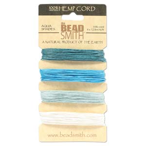 10lb Hemp Twine, 4-42ft Coils, Aqua Shades