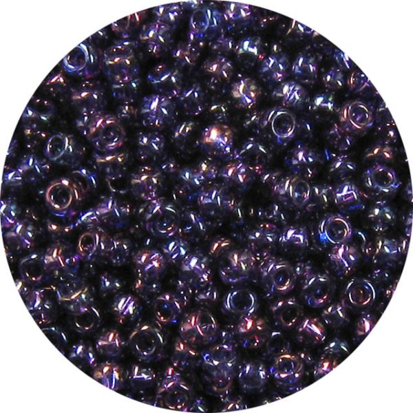 15/0 Japanese Seed Bead Transparent Iridescent Dark Amethyst Purple 299H