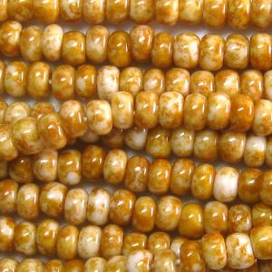 8/0 Czech Seed Bead Opaque Butterscotch Stone 