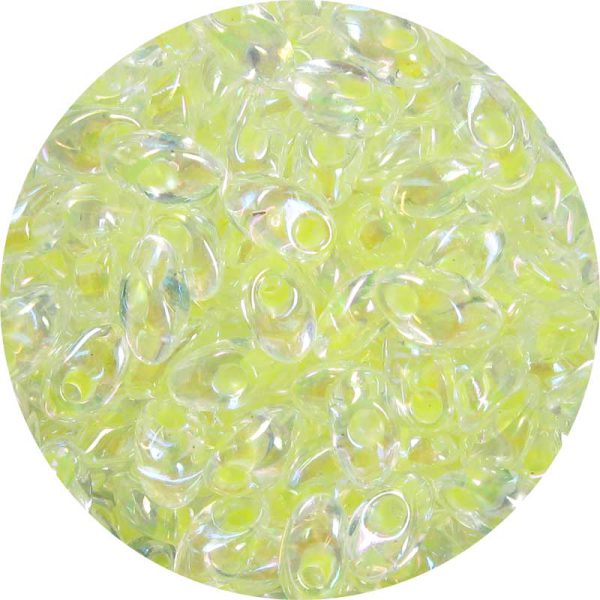 4X7mm Miyuki Magatama Beads Light Yellow Lined Crystal AB